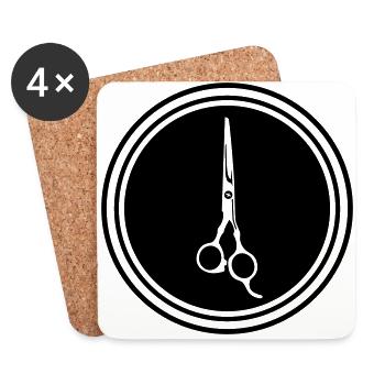Schere Barber icon - Untersetzer (4er-Set) - Weiß - Vorne
