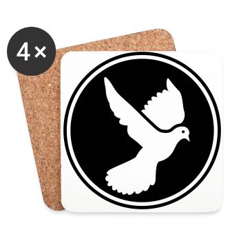 Taube symbol - Untersetzer (4er-Set) - Weiß - Vorne