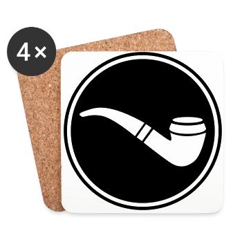 Fumer une pipe - Dessous de verre (lot de 4) - blanc - Devant