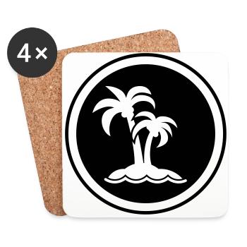 palme insel symbol - Untersetzer (4er-Set) - Weiß - Vorne
