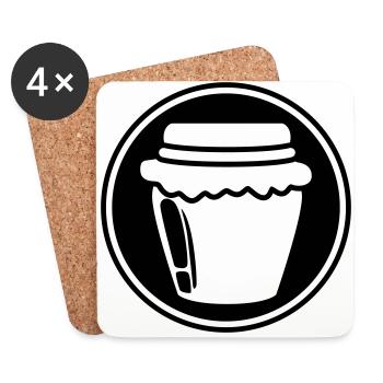 Honig Marmelade symbol - Untersetzer (4er-Set) - Weiß - Vorne