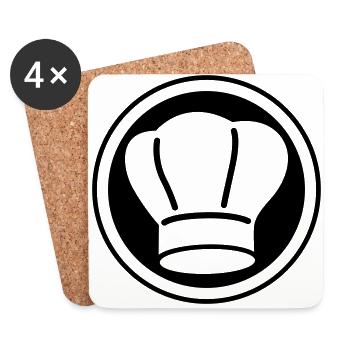 Cercle du chapeau de chef - Dessous de verre (lot de 4) - blanc - Devant