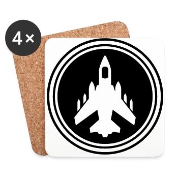 Symbole de jet d’avion - Dessous de verre (lot de 4) - blanc - Devant
