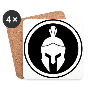 Spartaner Helm - Untersetzer (4er-Set) - Weiß - Vorne