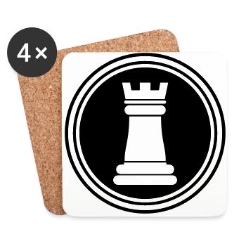 Chess piece tower - Coasters (set of 4) - white - Front
