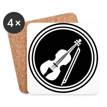 Violine Icon symbol - Untersetzer (4er-Set) - Weiß - Vorne