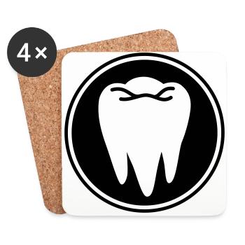 Tooth icon symbol - Coasters (set of 4) - white - Front