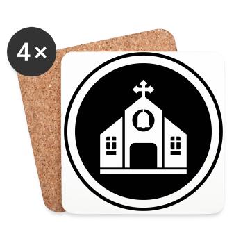 Kirche glaube - Untersetzer (4er-Set) - Weiß - Vorne