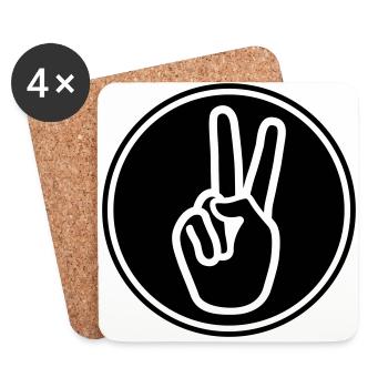 Hand Peace - Untersetzer (4er-Set) - Weiß - Vorne