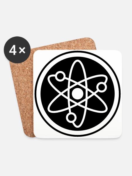 Atom Symbol - Untersetzer (4er-Set) - Weiß