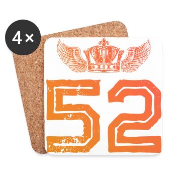 52 Zahl Krone - Untersetzer (4er-Set) - Weiß - Vorne