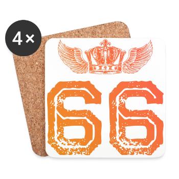 66 Number crown - Coasters (set of 4) - white - Front