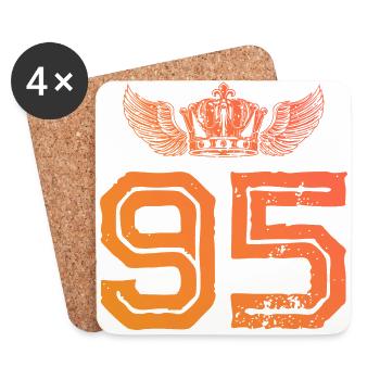 95 Number crown - Coasters (set of 4) - white - Front