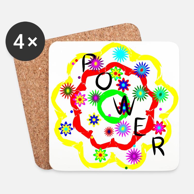 FlowerPower - Untersetzer (4er-Set) - Weiß