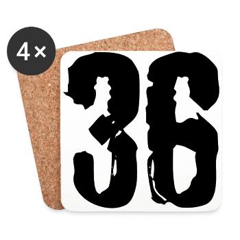 36 Number jersey - Coasters (set of 4) - white - Front