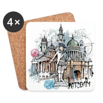 Potsdam Illustration - Dessous de verre (lot de 4) - blanc - Devant
