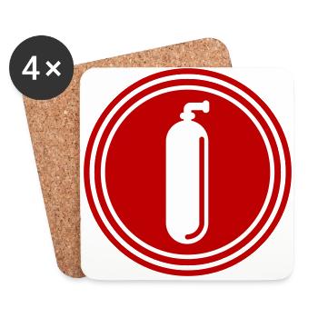 Oxygen diving symbol - Coasters (set of 4) - white - Front