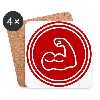 Muscles dumbbell icon - Coasters (set of 4) - white - Front