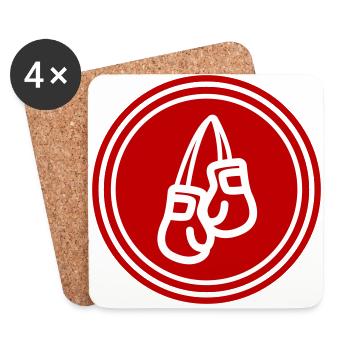 Symbole des gants de boxe - Dessous de verre (lot de 4) - blanc - Devant