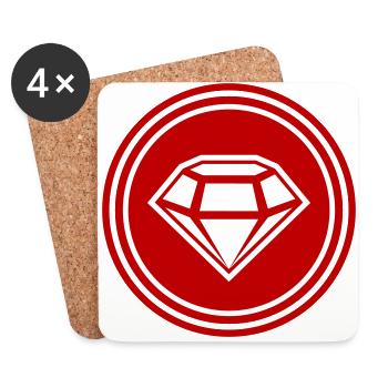 Diamant Icon Silhouette - Untersetzer (4er-Set) - Weiß - Vorne