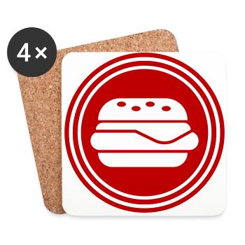 Burger Icon Silhouette - Untersetzer (4er-Set) - Weiß - Vorne