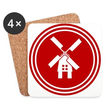 Windmill Ivon Silhouette - Coasters (set of 4) - white - Front