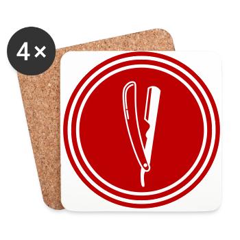 Shave Barber logo icon - Coasters (set of 4) - white - Front