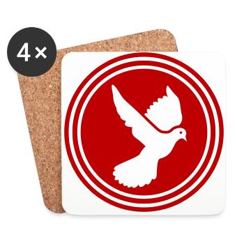 Dove symbol - Coasters (set of 4) - white - Front