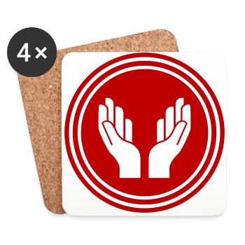 Hände Beten Icon - Untersetzer (4er-Set) - Weiß - Vorne
