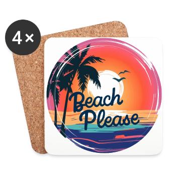 Beach Please - Coasters (set of 4) - white - Front