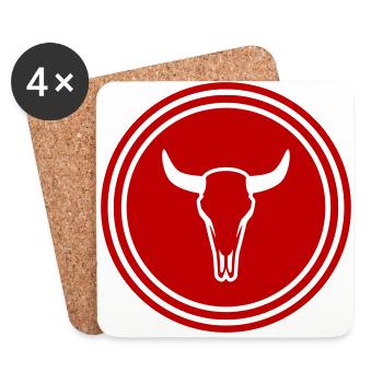 Cow Bull Skull - Coasters (set of 4) - white - Front