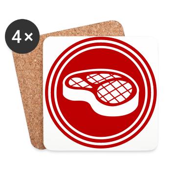 Fleisch steak symbol - Untersetzer (4er-Set) - Weiß - Vorne