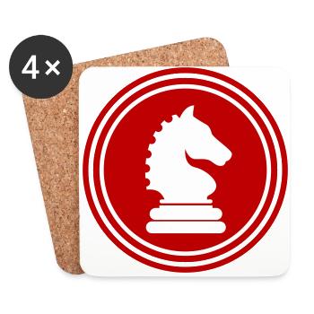 Horse chess piece - Coasters (set of 4) - white - Front