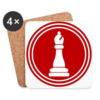 Chess piece symbol - Coasters (set of 4) - white - Front