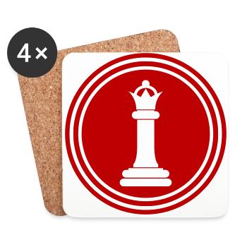 Chess piece queen - Coasters (set of 4) - white - Front