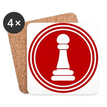 Runner Bauer Chess Piece - Coasters (set of 4) - white - Front