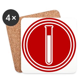 Symbole du tube à essai - Dessous de verre (lot de 4) - blanc - Devant