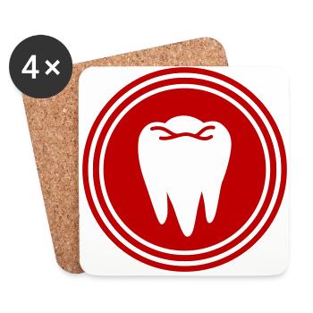 Tooth icon symbol - Coasters (set of 4) - white - Front