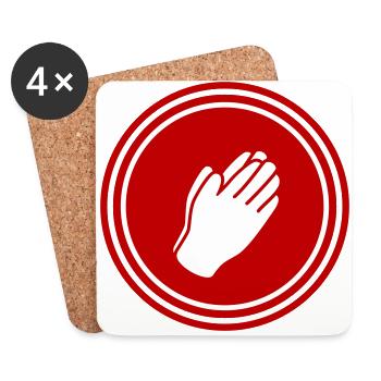 Hände symbol - Untersetzer (4er-Set) - Weiß - Vorne