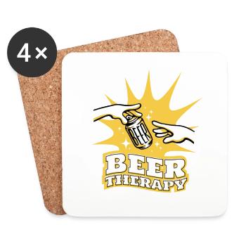 Beer - Beer therapy - Coasters (set of 4) - white - Front