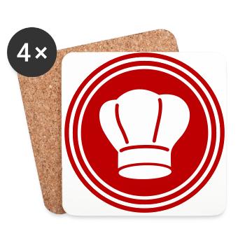 Cercle du symbole du chapeau du chef - Dessous de verre (lot de 4) - blanc - Devant