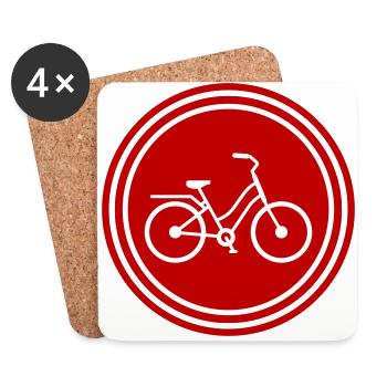 Fahrrad Icon - Untersetzer (4er-Set) - Weiß - Vorne