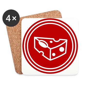 Käse icon - Untersetzer (4er-Set) - Weiß - Vorne