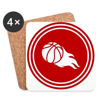 Basketball Feuer flamme - Untersetzer (4er-Set) - Weiß - Vorne