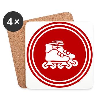 Inline skates icon - Untersetzer (4er-Set) - Weiß - Vorne