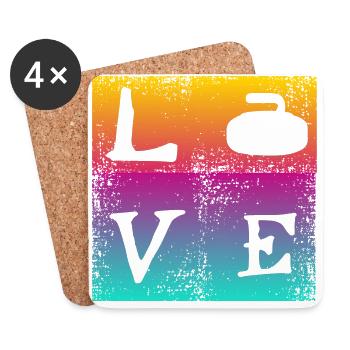Dear Curling - Coasters (set of 4) - white - Front