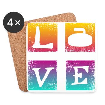 Dear Curling - Coasters (set of 4) - white - Front