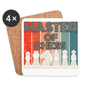 Master of chess Schachspieler - Untersetzer (4er-Set) - Weiß - Vorne