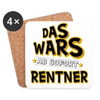 Das Wars Ab sofort Rentner - Untersetzer (4er-Set) - Weiß - Vorne