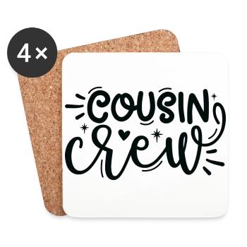 Cousin Crew Familie Family XMas - Untersetzer (4er-Set) - Weiß - Vorne